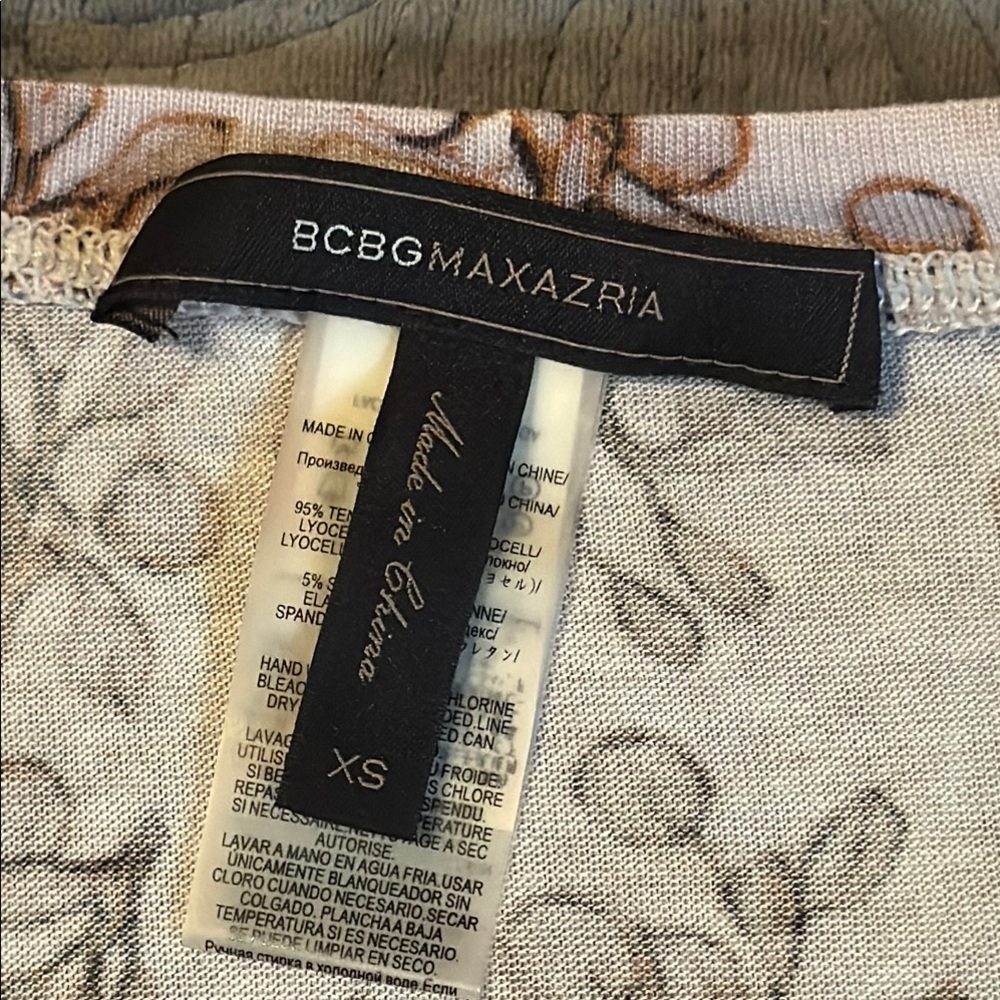 BCBGMaxAzria Light Pink and Brown Patterned Blouse - Picture 7 of 10